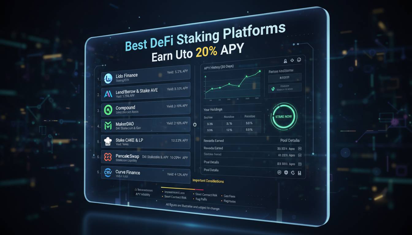 Best DeFi Staking Platforms: Earn Up to 20% APY in