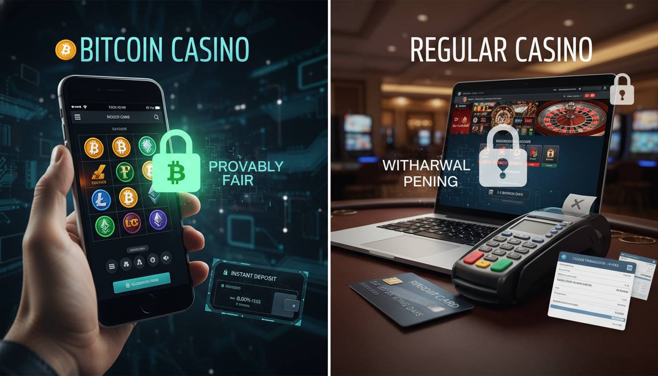Bitcoin Casinos vs Regular Casinos: Key Differences You Need to Know